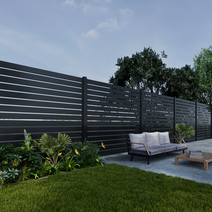 Verra Horizon™ 55 Aluminum Slat Fencing | Modern Architectural Fencing UK