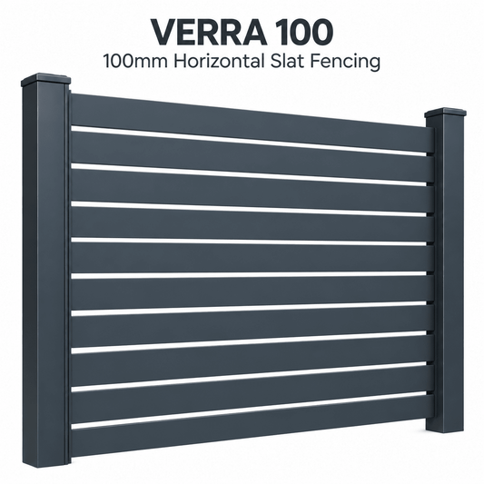 VERRA 100 Contemporary Fencing | Horizontal 100mm Aluminium Slat Fencing | Modern Architectural Fencing UK - Verra Outdoors