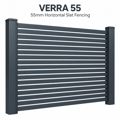Verra Horizon™ 55 Aluminum | Horizontal Slat Fencing | Modern Architectural Fencing UK - Verra Outdoors